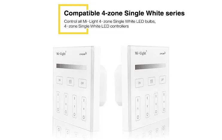 MiBoxer T1 LED Fernbedienung Smart Panel single color 4-Zonen – Bild 6