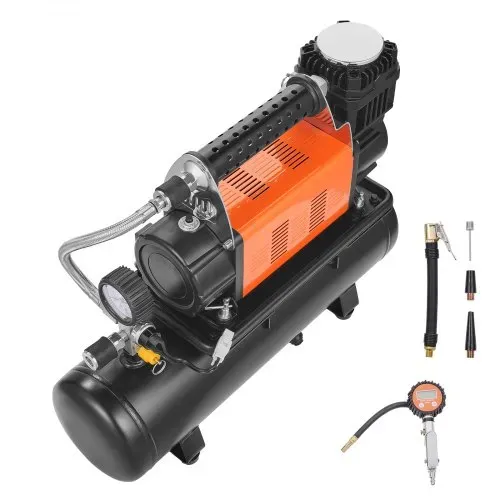 VEVOR 12-V-Hochleistungsluftkompressor mit 6-l-Tank-Kit, tragbarer 6,35-CFM-Reifenfüller, 150-PSI-Offroad-Luftkompressor mit digitalem Druckmesser, Reifenfüller für LKWs, Autos, SUVs, 4x4-Fahrzeuge, Wohnmobile – Bild 9