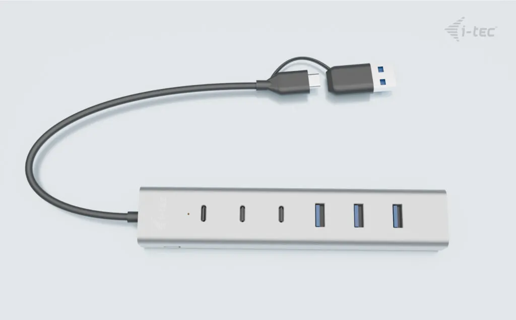 i-tec USB-C/USB-A Charging Metal HUB 7 port (3x USB-C, 4x USB-A) – Bild 2