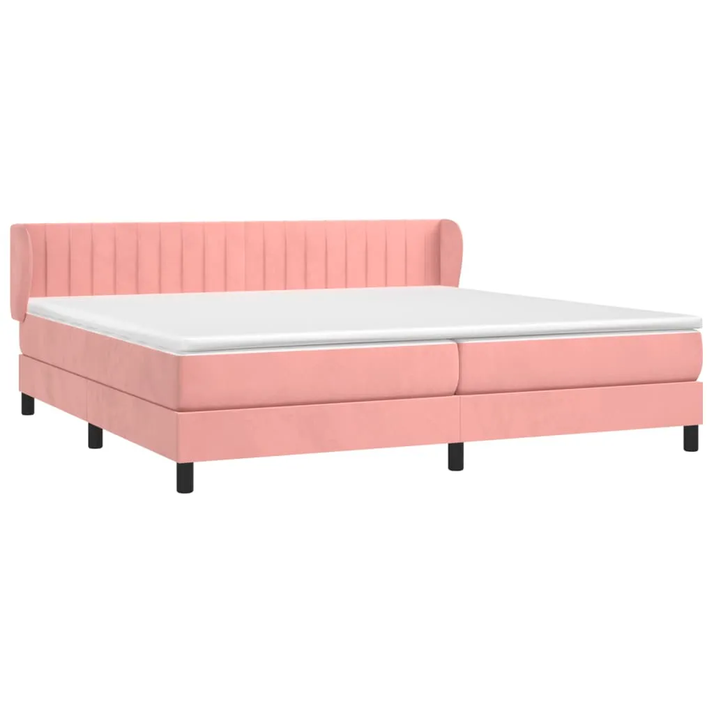 vidaXL Boxspringbett mit Matratze Rosa 200x200 cm Samt – Bild 3