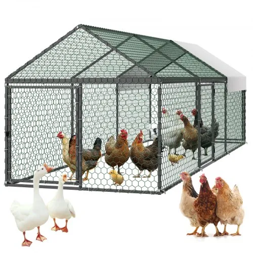 VEVOR Hühnerstall, 1x3x1 m, Hühnerkäfig mit wasserdichter Abdeckung & 3 Türen, Freilaufgehege mit Spitzdach, kompatibel mit Holzställen, Geflügelstall für Kaninchen, Hühner, Gänse & Enten VEVOR Hühnerstall, 1x3x1 m, Hühnerkäfig mit wasserdichter Abdeckung & 3 Türen, Freilaufgehege mit Spitzdach, kompatibel mit Holzställen, Geflügelstall für Kaninchen, Hühner, Gänse & Enten