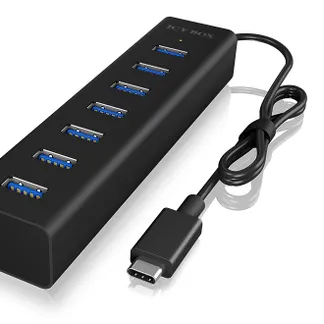 ICY BOX IB-HUB1700-C3, Type-C® zu 7-Port USB 3.2 Gen 1 Hub, Alu-Gehäuse ICY BOX IB-HUB1700-C3, Type-C® zu 7-Port USB 3.2 Gen 1 Hub, Alu-Gehäuse