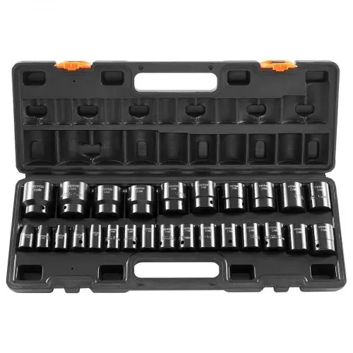 VEVOR Schlag-Steckschlüsselsatz 1/2 Zoll, 26-teilig, Schlag-Steckschlüssel, flache Stecknüsse, 6-Kant-Steckschlüssel, CR-V, 1/2 Zoll Antriebs-Steckschlüsselsatz Schlag metrisch 10-36 mm – Bild 10