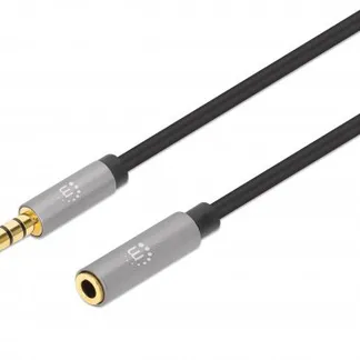 Manhattan 356046 Audio-Kabel 3 m 3.5mm Schwarz, Silber Manhattan 356046 Audio-Kabel 3 m 3.5mm Schwarz, Silber