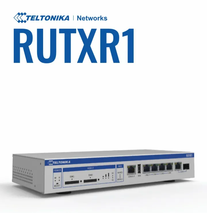 Teltonika · Router · RUTXR1 · SFP · LTE · WAN / 19″ Winkel inklusive Teltonika · Router · RUTXR1 · SFP · LTE · WAN / 19″ Winkel inklusive