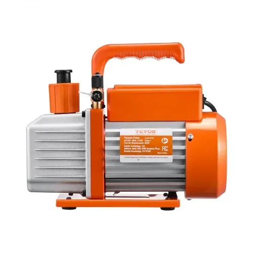 VEVOR Vakuumpumpe, 4 CFM, HVAC einstufige Drehschieber-Vakuumpumpe, für R134a R22 R410a Systeme, Auto-AC-Vakuumpumpen-Kit mit Ölflasche, für die Wartung von Auto-Klimaanlagen und Harzentgasung – Bild 9
