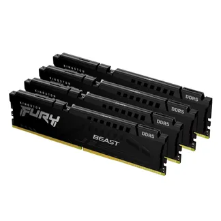 Kingston Technology FURY Beast 128 GB 5200 MT/s DDR5 CL40 DIMM (4er-Kit) Black XMP Kingston Technology FURY Beast 128 GB 5200 MT/s DDR5 CL40 DIMM (4er-Kit) Black XMP