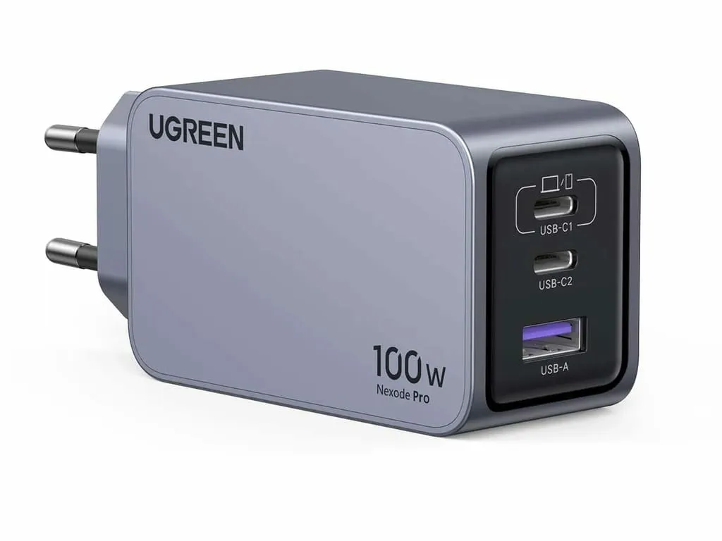 Ugreen Nexode Pro EU 3-Port GaN PD Fast Charger With USB-C Cable Universal Schwarz, Grau AC Schnellladung Drinnen – Bild 2