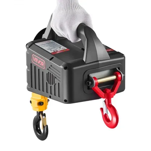 VEVOR Elektrische Seilwinde, 500 kg Tragkraft, 2-in-1 Elektro-Seilzug, 1500 W, Hebezug 7,6 m Hubhöhe, 5 m/min Hubgeschwindigkeit, mit manueller & drahtloser Fernbedienung für Fabrik, Lager & Garage – Bild 10