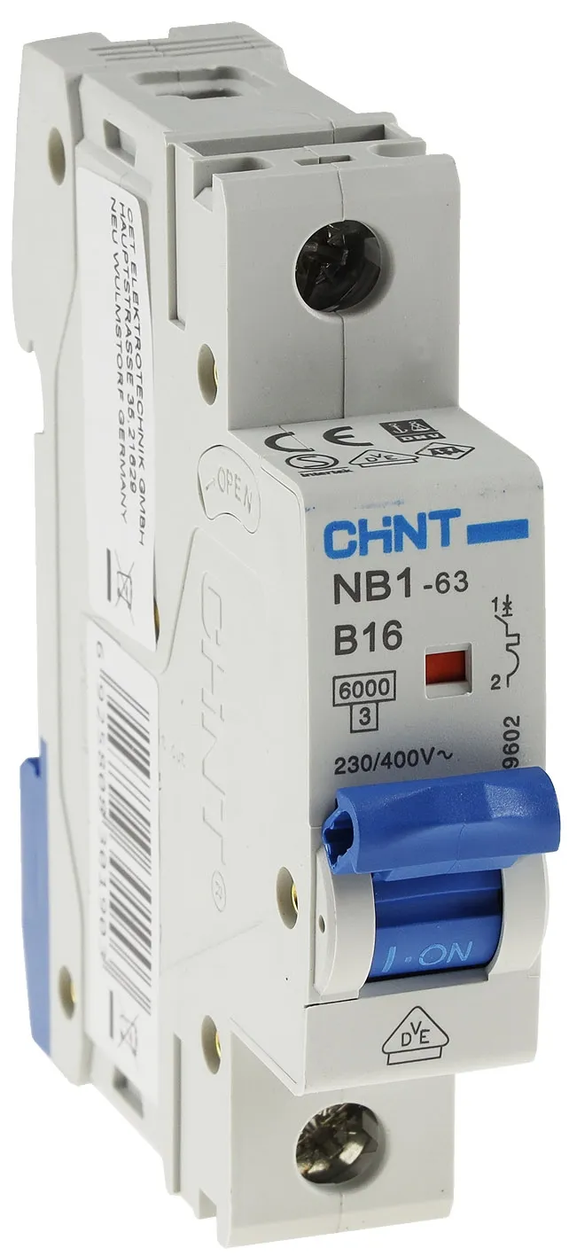 Leitungsschalter/Sicherungsautomat B16 16A, 1-polig für DIN Trägerschiene Leitungsschalter/Sicherungsautomat B16 16A, 1-polig für DIN Trägerschiene