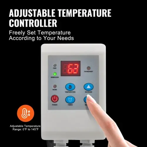 VEVOR 208L Fassheizung 1300W -17,78-62,78°C Einstellbar unabhängiges Thermostat – Bild 3