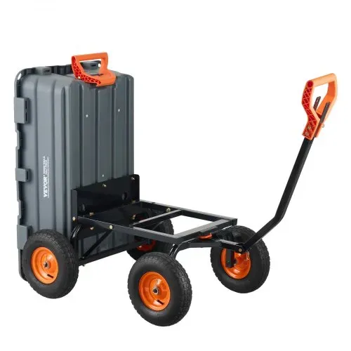 VEVOR Transportwagen, Gartenkarre mit leicht zu montierendem Stahlrahmen, Gartenwagen mit umwandelbarem 2-in-1-Griff, Mehrzweck-Schubkarre mit 680 kg Kapazität, 33 cm Reifen – Bild 10