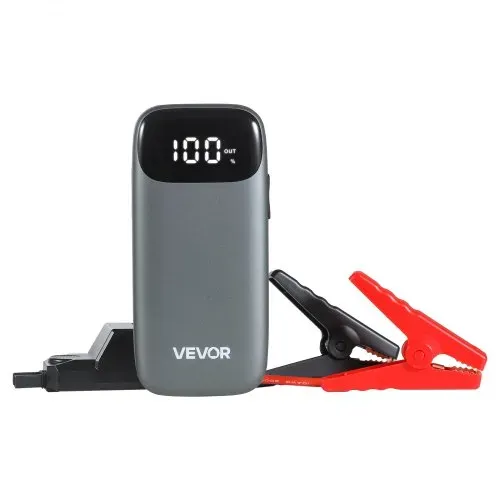 VEVOR Starthilfe Powerbank, Starthilfegerät 6000A Spitzenstrom mit LED-Taschenlampe & Kabel für Motor bis zu 10L Diesel/Benzin, Autobatterie Booster mit Schnellladung & Sicherheitsschutz für Notfall – Bild 9