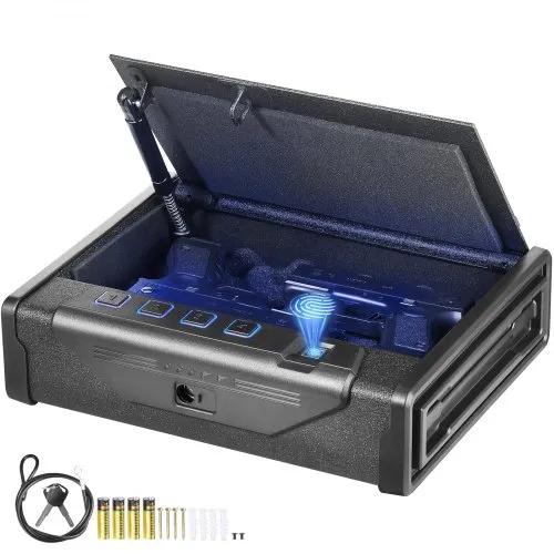 VEVOR Waffentresor Pistolentresor Waffenkoffer, Tragbar 2 Pistolen Pistolentresor Fingerabdruck, Schlüssel oder Passwort Waffensafe Kaltgewalzter Stahl, 282 x 180,1 x 50 mm Waffenschrank Wandtresor VEVOR Waffentresor Pistolentresor Waffenkoffer, Tragbar 2 Pistolen Pistolentresor Fingerabdruck, Schlüssel oder Passwort Waffensafe Kaltgewalzter Stahl, 282 x 180,1 x 50 mm Waffenschrank Wandtresor