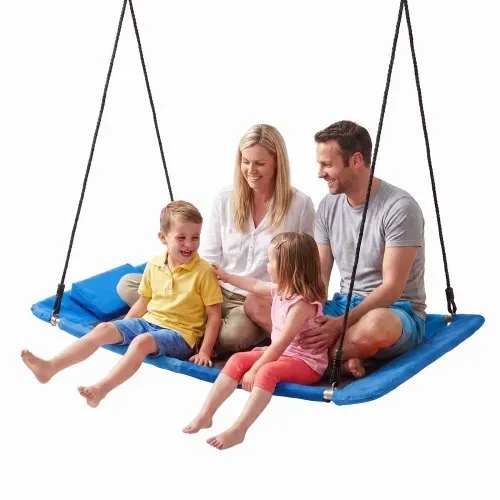 VEVOR Nestschaukel Tellerschaukel Familienschaukel 317 kg 149x77 cm Blau, für Outdoor & Indoor, Schaukelsitz aus 900D Oxford-Gewebe mit 2 Aufhängegurten, Verstellbaren Seilen & Abgerundeten Kanten – Bild 8