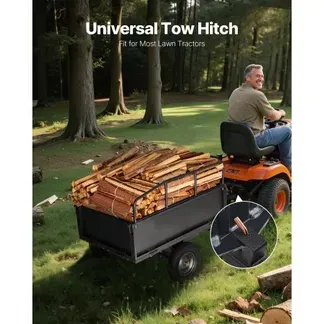 VEVOR Kippanhänger, 272 kg Fassungsvermögen, ATV-UTV-Transportanhänger, Kippwagen zum Hinterherziehen mit 40,64 cm Reifen, Handzug oder Fußpedal, Hofanhänger für Rasenmähertraktoren VEVOR Kippanhänger, 272 kg Fassungsvermögen, ATV-UTV-Transportanhänger, Kippwagen zum Hinterherziehen mit 40,64 cm Reifen, Handzug oder Fußpedal, Hofanhänger für Rasenmähertraktoren