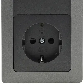 MILOS Set Steckdose + Schalter + Rahmen 250V~/ 16A, Steckanschluss, Anthrazit MILOS Set Steckdose + Schalter + Rahmen 250V~/ 16A, Steckanschluss, Anthrazit