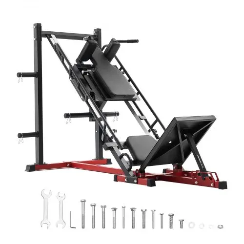 VEVOR Beintrainer Beinpresse Hack-Squat-Maschine Kombination (40° / 45° / 50° Rückenlehne) mit Gewichtsaufbewahrung, Beintrainingsgerät für Quadrizeps, Oberschenkelrückseite, Gesäßmuskeln – Bild 8