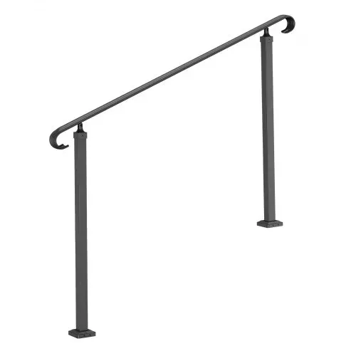 VEVOR Treppengeländer 140x13,5x97 cm Handlauf Geländer Höhe(bis zu 48 cm) & Winkel(0-52,8°) einstellbar Eingangsgeländer Eisenhandlauf Ideal für 2 oder 3 stufige Treppen mit Installationskit Schwarz – Bild 10