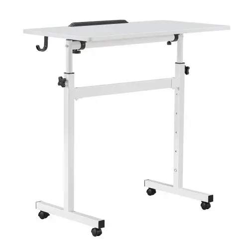 VEVOR Höhenverstellbarer Schreibtisch 810x410mm, 25kg Belastbarer Computertisch mit 360° Neigbarer Tischplatte, Bürotisch mit Haken Feststellbaren Rollen, Steh-Sitz-Tisch für Homeoffice Arbeitszimmer – Bild 10