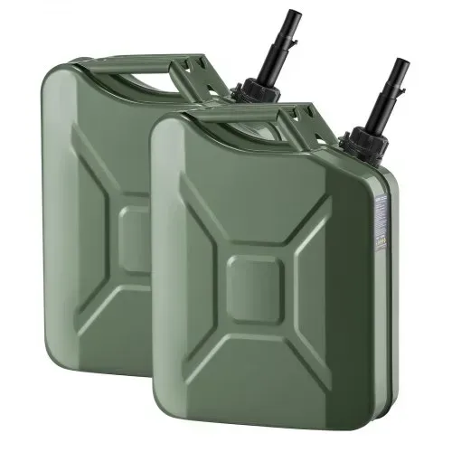 VEVOR Kraftstoffkanister, 20 L, Benzinkanister mit Ausguss & Komfortgriff, max. Durchflussrate 6 l/min, Metall-Benzintank für die meisten Autos, Motorräder, ATVs & UTVs, grün, 2er-Pack – Bild 8