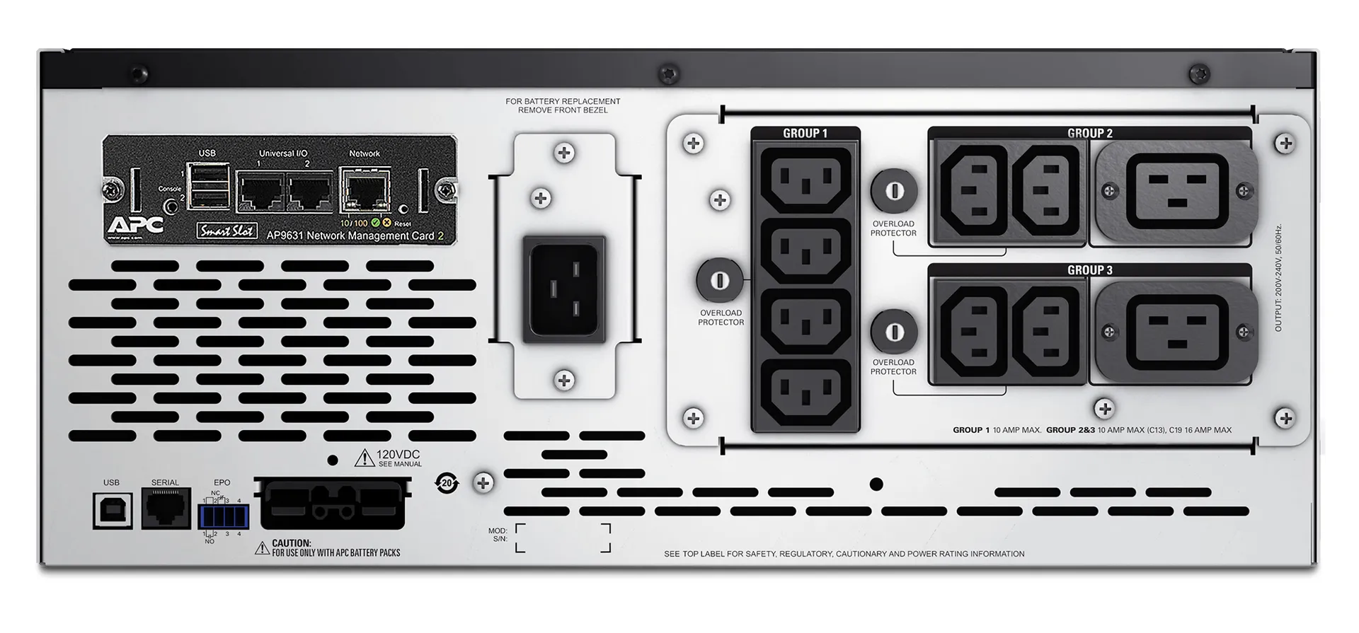 APC Smart-UPS X SMX3000HVNC - 3000VA, 8x C13 + 2x C19 Ausgang, USB, erweiterbare Laufzeit, kurze Tiefe, NMC – Bild 3