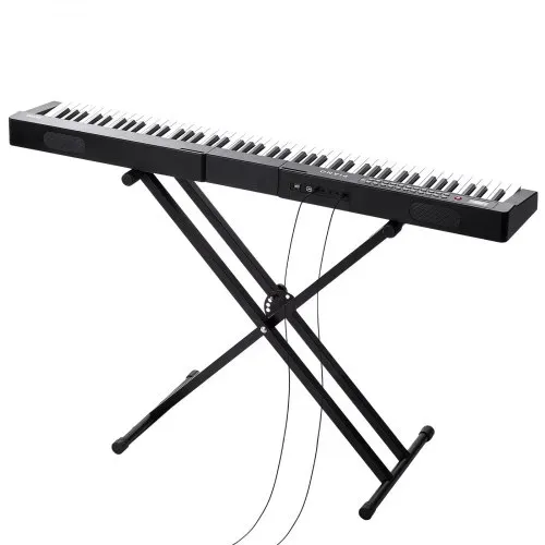 VEVOR Digitales Klavier mit 88 Tasten, halbgewichtete Tasten, Klavierset mit verstellbarem Ständer, integrierten Lautsprechern, Sustain-Pedal, Kopfhörern, Bluetooth, MIDI, USB für Anfänger – Bild 8
