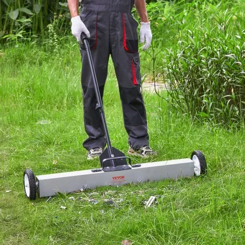 VEVOR 36-Zoll-Magnetkehrmaschine mit Rädern, 55 lbs Kapazität, mit ausziehbarem magnetischem Aufnahmewerkzeug, verstellbarem Griff, magnetischer Aufnahmekehrmaschine zum Aufnehmen von Nägeln und Schrauben, für Werkstatt, Garage, Hof – Bild 7