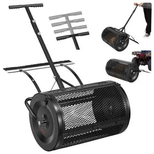 VEVOR Kompoststreuer 76,5 L, 61 cm Torfstreuer mit Schiebe-/Ziehgriff, Torfmoosstreuer 4-Fach Höhenverstellbar, Pulverbeschichtete Stahl-Kompostrolle, Miststreuer zum Pflanzen & Aussäen, Schwarz VEVOR Kompoststreuer 76,5 L, 61 cm Torfstreuer mit Schiebe-/Ziehgriff, Torfmoosstreuer 4-Fach Höhenverstellbar, Pulverbeschichtete Stahl-Kompostrolle, Miststreuer zum Pflanzen & Aussäen, Schwarz