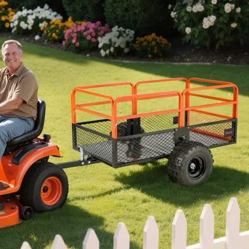 VEVOR Kippanhänger, 800,59 kg, ATV-UTV-Anhänger aus Stahl zum Hinterherziehen, Kipper mit abnehmbarer Rückwand, Gartenanhänger zum Hinterherziehen für Rasenmäher, Traktoren und Gartenabfälle – Bild 7