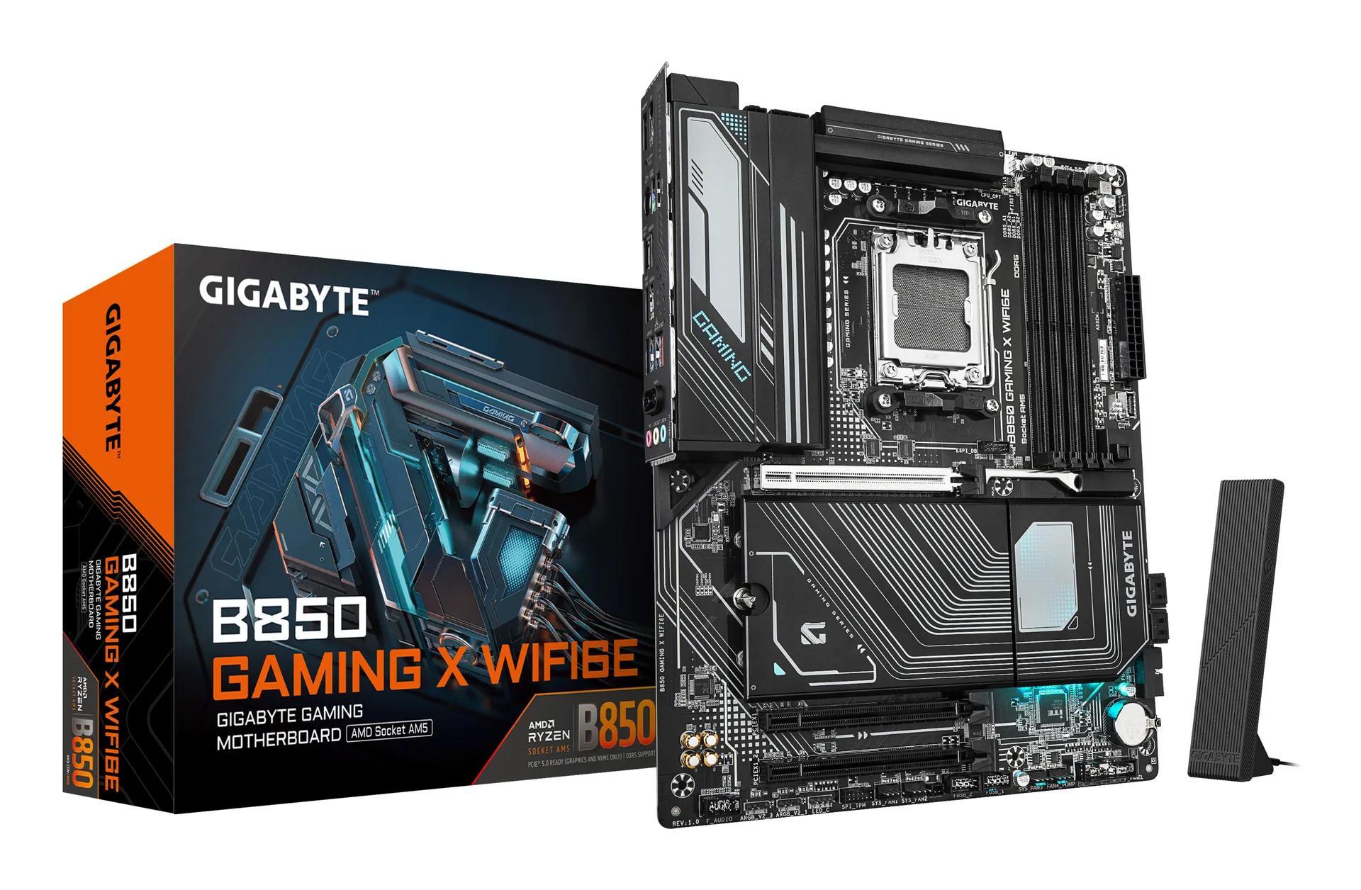 GIGABYTE B850 GAMING X WIFI6E Motherboard – AMD Ryzen 9000 Serie CPUs, 12+2+2 Phasen digitales VRM, bis zu 8200MHz DDR5 (OC), 1xPCIe 5.0 + 2xPCIe 4.0 M.2, 2.5G LAN, WIFI 6E, USB 3.2 Gen 2×2 GIGABYTE B850 GAMING X WIFI6E Motherboard – AMD Ryzen 9000 Serie CPUs, 12+2+2 Phasen digitales VRM, bis zu 8200MHz DDR5 (OC), 1xPCIe 5.0 + 2xPCIe 4.0 M.2, 2.5G LAN, WIFI 6E, USB 3.2 Gen 2×2