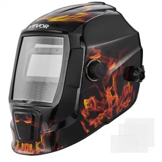 VEVOR Automatik Schweißhelm, 93 x 43 mm True Color, solarbetriebene Schweißermaske, 2 Lichtbogensensoren, DIN 4/9-13 für WIG-, MIG- & ARC-Schweißschleifen – CRIUS-Serie (Flammenmuster) VEVOR Automatik Schweißhelm, 93 x 43 mm True Color, solarbetriebene Schweißermaske, 2 Lichtbogensensoren, DIN 4/9-13 für WIG-, MIG- & ARC-Schweißschleifen – CRIUS-Serie (Flammenmuster)