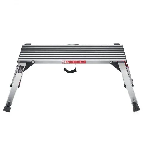 VEVOR Alu Arbeitsplattform Klappwerkbank 100x30x48,7cm Arbeitsbühne 200kg Tragfähigkeit Trittbank mit Sicherheitsschlössern Trittleiter für Zuhause Büro Werkstatt & Garage Silber – Bild 8