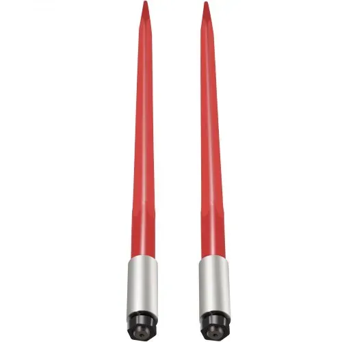 VEVOR Heusapf, Paar, 99,1 cm, Ballenspieß, 1366 kg Tragkraft, Ballenspieß, Schnellbefestigung, quadratische Heuballenspieß, 4,3 cm, rot beschichtete Ballengabeln, Ballenspieß mit Sechskantmutter und Hülse für Schaufeln, Traktoren, Lader – Bild 8