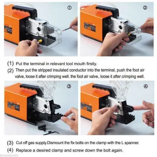 VEVOR Pneumatisches Crimpwerkzeug Am-10, Luftbetriebene Kabelschuh-Crimpmaschine zum Crimpen von bis zu 16 mm², Pneumatische Crimpzangenmaschine mit 10 Matrizensätzen – Bild 10