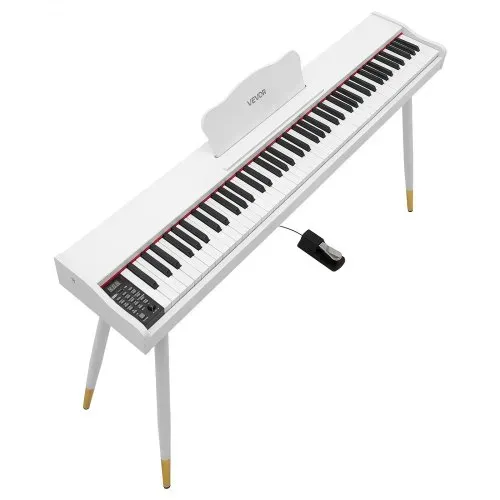 VEVOR Digitalpiano 88 Halbgewichtete Tasten in Standardgröße E-Piano Weiß für Anfänger, 600 Klangfarben, 600 Rhythmen, USB, MIDI, Audioausgang, Kopfhörerbuchse, Sustain-Pedal und HiFi-Lautsprechern – Bild 9