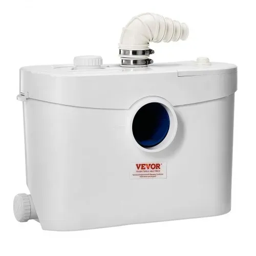 VEVOR Hebeanlage, 900 W, 180 L/min Durchfluss, 12 m Förderhöhe, Abwasserhebeanlage mit 4 Wassereinlässen, Schmutzwasserpumpe für Toilette, Keller, Dusche, Waschbecken, Waschküche, Badewanne – Bild 10