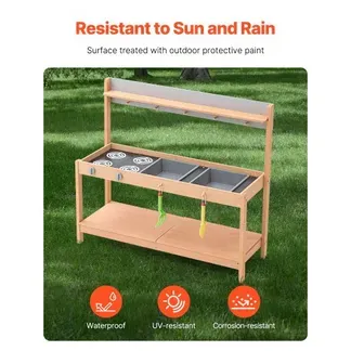 VEVOR Matschküche 1000x360x885 mm, Kinderküche, Holzspielzeug-Spielküchenset mit Zubehör, Outdoor-Spielset, Rollenspiel-Outdoor-Küche für Jungen und Mädchen, Kleinkinder-Spielküche mit Herd und Spüle VEVOR Matschküche 1000x360x885 mm, Kinderküche, Holzspielzeug-Spielküchenset mit Zubehör, Outdoor-Spielset, Rollenspiel-Outdoor-Küche für Jungen und Mädchen, Kleinkinder-Spielküche mit Herd und Spüle