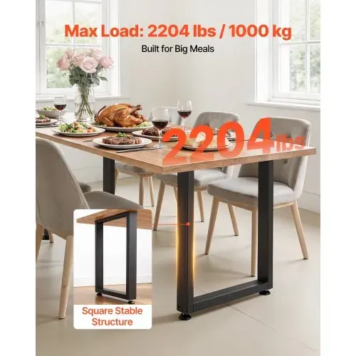VEVOR Tischkufen aus Vierkantprofilen 2er-Set 600×750 mm, Tischuntergestell max. 1000 kg, Tischbeine, Möbelfüße, Tischgestell, Tischfüße für Schreibtische, Couchtisch, Esstische, Schwarz VEVOR Tischkufen aus Vierkantprofilen 2er-Set 600×750 mm, Tischuntergestell max. 1000 kg, Tischbeine, Möbelfüße, Tischgestell, Tischfüße für Schreibtische, Couchtisch, Esstische, Schwarz