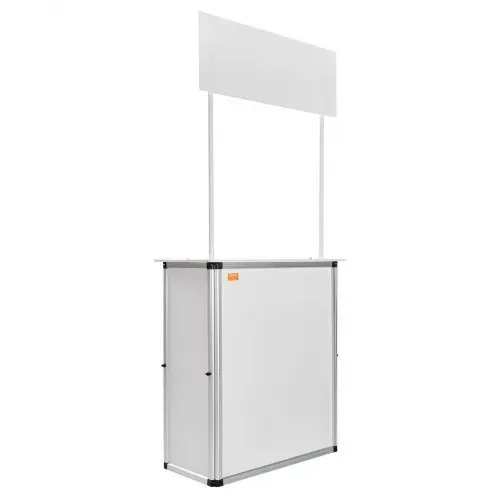 VEVOR Tragbare Messetheke Messetresen, 78,5 × 38 × 181,5 cm Messestand Ausstellungs-Thekenständer, Faltbarer Promotion-Einzelhandels-Bartisch, Rezeption Messestand mit Aufbewahrungsregal, Tragetasche – Bild 9