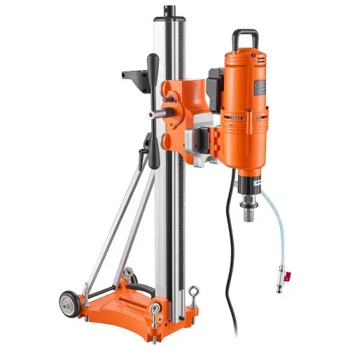 VEVOR Diamant Kernbohrgerät 4500W Kernbohrmaschine Trocken & Nass 20-450mm, für Beton Ziegel Stein 127mm Nassbohrer Neigbarer Ständer Fahrgestell 1150U/min 3-Stufiger Drehzahlregler UNC1 1/4-7-Gewinde – Bild 8