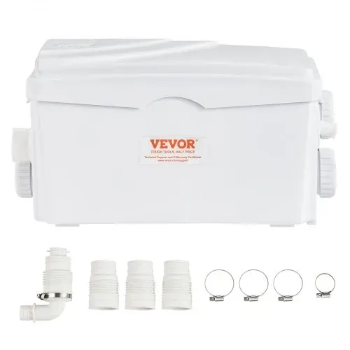 VEVOR Hebeanlage, 350 W, 6000 l/h Durchfluss, 7 m Förderhöhe, Abwasserpumpe mit 3 Wassereinlässen für Keller, Küche, Spüle, Dusche, Badewanne, Wäscheabwasserentsorgung, Aufspülmaschine – Bild 8