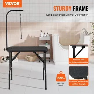 VEVOR Trimmtisch 875x472x1533mm Schertisch Edelstahl Hundepflegetisch 99,8kg Tragfähigkeit Frisiertisch Hund Faltbar Tierpflegetisch 807,7×459,7mm Desktop Ideal für Baden Trimmen Trocknen Bürsten VEVOR Trimmtisch 875x472x1533mm Schertisch Edelstahl Hundepflegetisch 99,8kg Tragfähigkeit Frisiertisch Hund Faltbar Tierpflegetisch 807,7×459,7mm Desktop Ideal für Baden Trimmen Trocknen Bürsten
