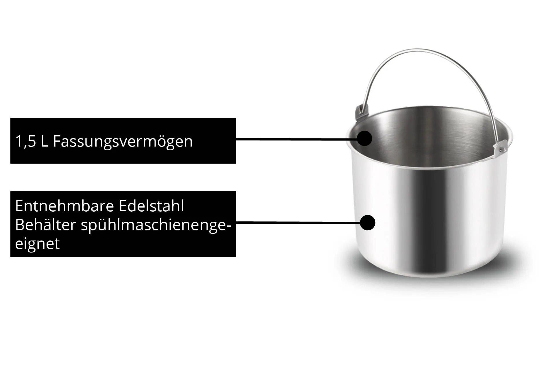 Unold 48826 Eismaschine & Joghurtbereiter EVA Kompressor Eismaschine 1,5 l 120 W Schwarz, Edelstahl – Bild 6