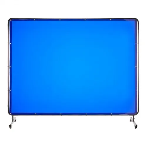 VEVOR Schweißvorhang, 1740x2340 mm Schweißschutzwand, flammhemmende Vinyl-Schweißschutzwand mit feststellbaren Schwenkrädern und 6-stufigem UV-Schutz für Werkstatt-/Industrieeinsatz, Blau – Bild 9
