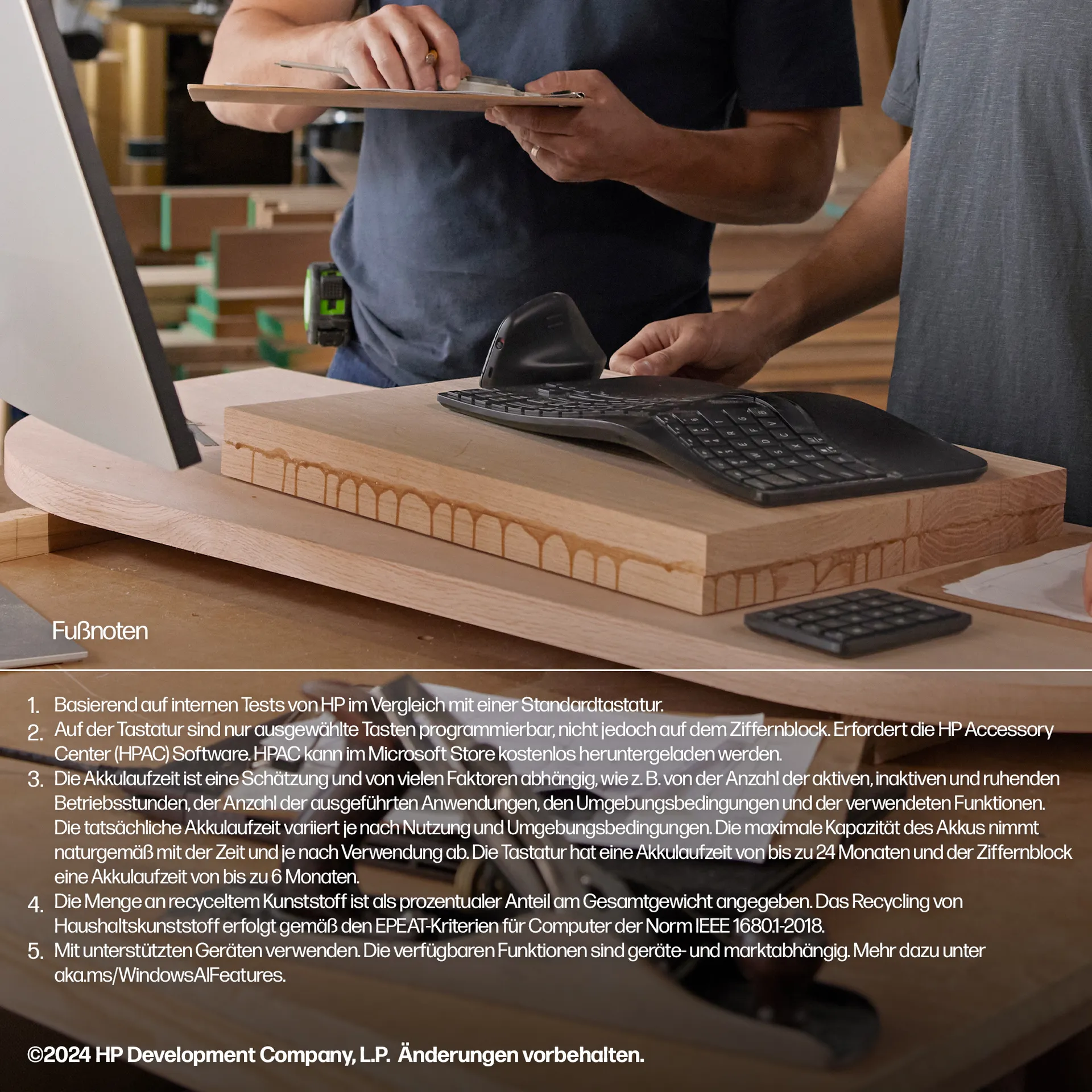 HP 960 Ergonomische Wireless-Tastatur – Bild 4