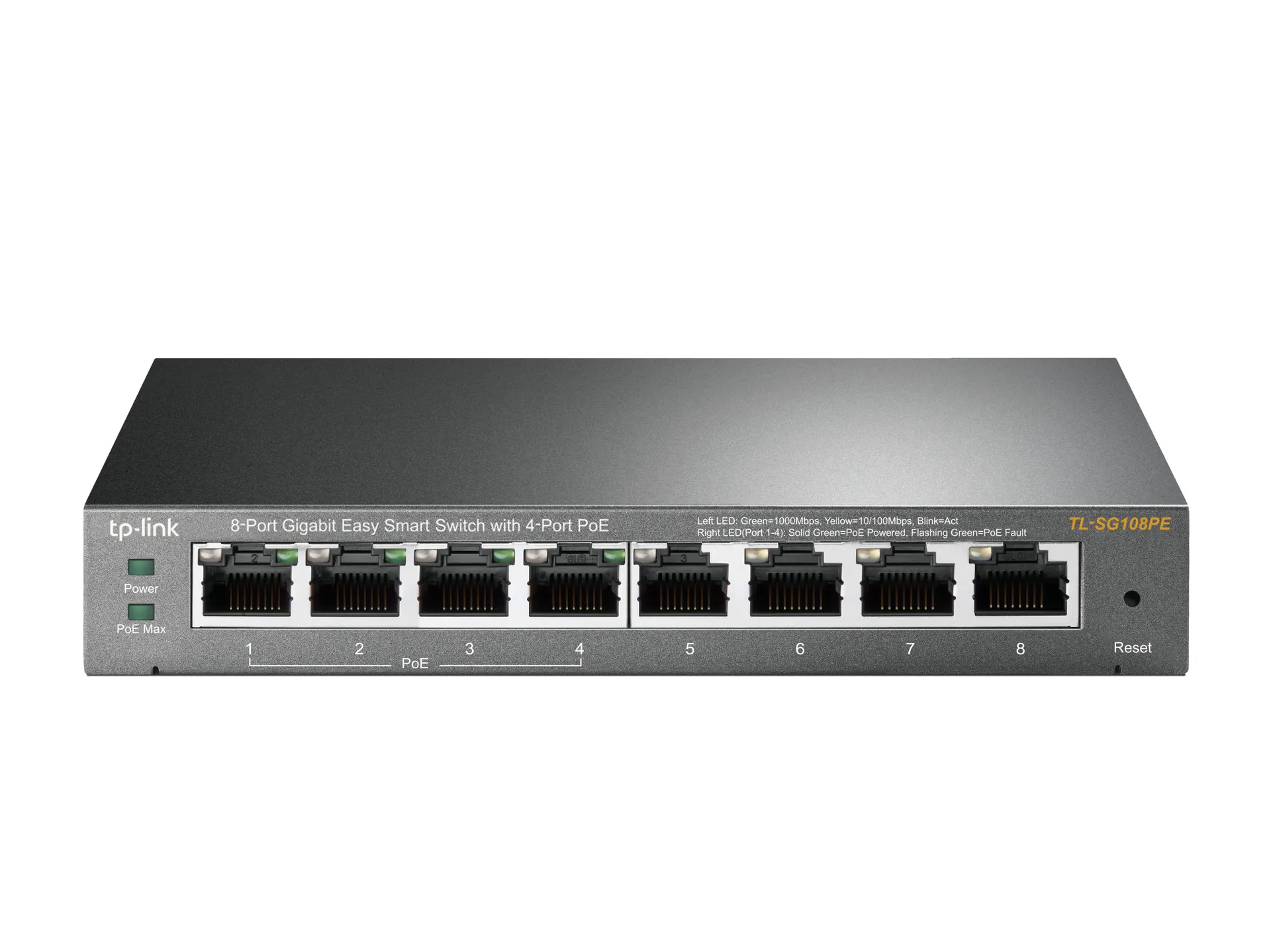 TP-Link 8-Port Gigabit Easy Smart Switch mit 4-Port PoE+ TP-Link 8-Port Gigabit Easy Smart Switch mit 4-Port PoE+