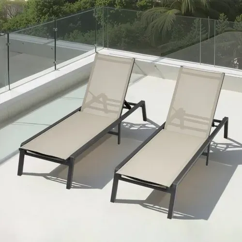 VEVOR Liegestuhl faltbar, Tragkraft 180 kg, Gartenliege mit 5 verstellbarer Rücklehne, Sonnenliege aus Aluminium, Strandliege, Relaxliege, Gartenmöbel für Strand, Hof, Camping und Terrasse – Bild 7