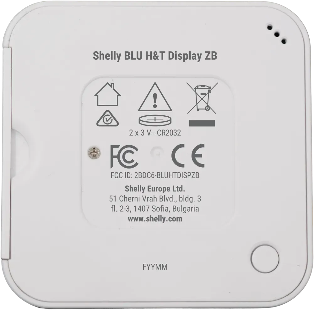Shelly · Plug & Play · "Blu ZB H&T Display White" · Temperatur- & Feuchtigkeitssensor · E-Paper Display · Bluetooth · Zigbee · Weiß – Bild 4
