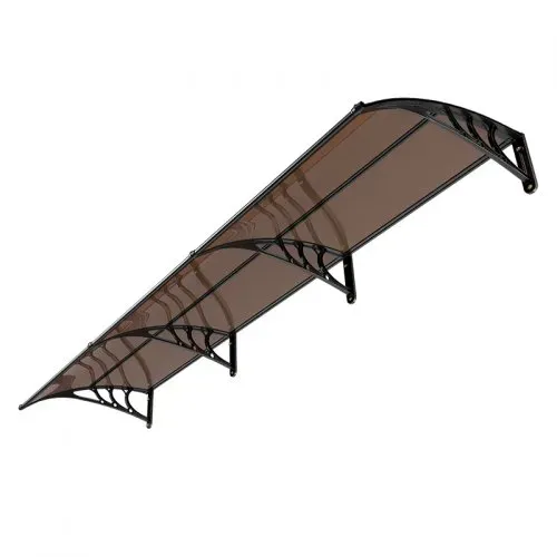 VEVOR Vordach für Haustür 965x2975 mm, Pultbogenvordach, Pultvordach mit Entwässerung & ABS-Halterung, Regen-, Schnee- & Sonnenschutz, Polycarbonat-Türüberdachung für Veranda & Terrasse, Braun – Bild 10